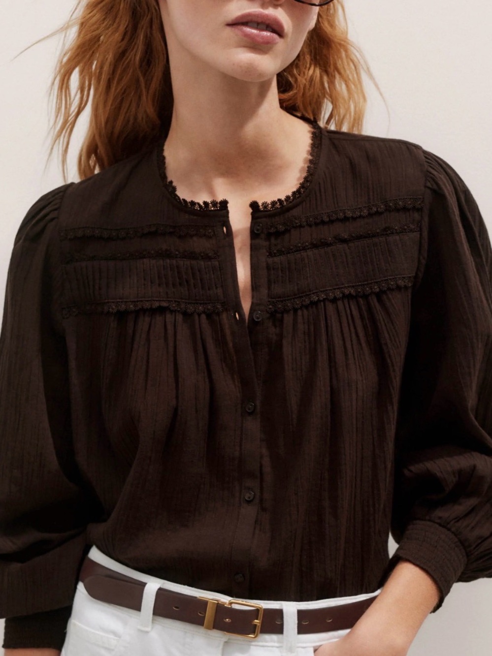 ME+EM Cotton Trim Blouse